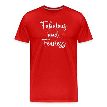 LGBTQ Pride Month - Fabulous and Fearless - Men's Premium Organic T-Shirt - red - Front - Damien (186cm)