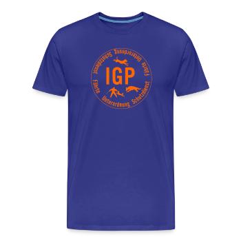 IGP Hundesport - rund, orange - Männer Premium Bio T-Shirt - Königsblau - Vorne - Damien (186cm)