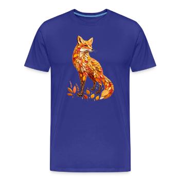 A fox made of different leaves - Men's Premium Organic T-Shirt - royal blue - Front - Damien (186cm)