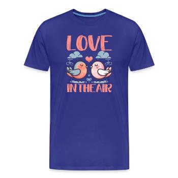 ROMANTISCHE SÜSSE VÖGEL: LIEBE IN DER LUFT - Männer Premium Bio T-Shirt - Königsblau - Vorne - Damien (186cm)