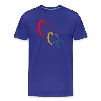 HERZ. PAAR. GERADE VERHEIRATET. Junggesellinnenabschied. VALENTINSTAG. - Männer Premium Bio T-Shirt - Königsblau - Vorne - Damien (186cm)