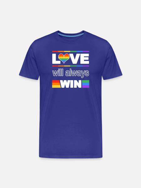 Love Wins Pride Heart - Men's Premium Organic T-Shirt - royal blue