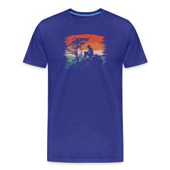 Coucher de soleil Silhouette Falaise - T-shirt bio Premium Homme - bleu roi - Devant - Damien (186cm)
