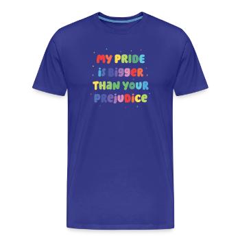 LGBT Pride Month - My Pride is Bigger - Men's Premium Organic T-Shirt - royal blue - Front - Damien (186cm)