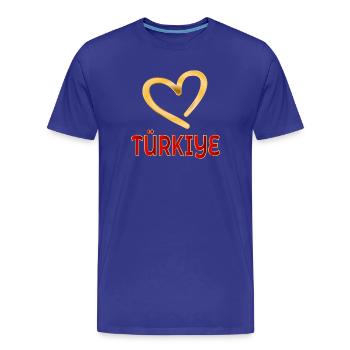 TÜRKIYE HEART TURKEY - Men's Premium Organic T-Shirt - royal blue - Front - Damien (186cm)