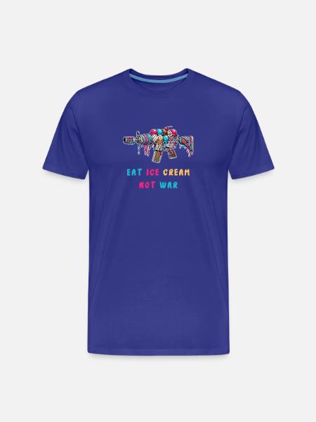 Eiscreme statt Krieg - Männer Premium Bio T-Shirt - Königsblau