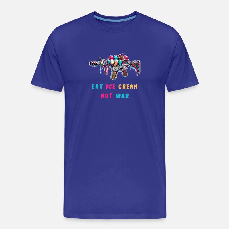 Eiscreme statt Krieg - Männer Premium Bio T-Shirt - Königsblau