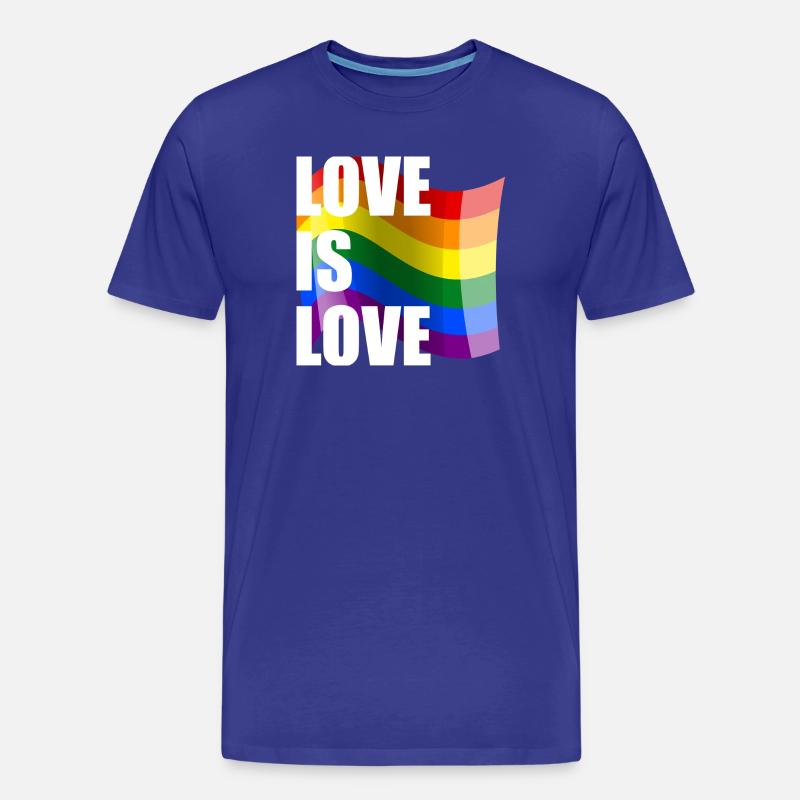 Rainbow Love Wave Design - Men's Premium Organic T-Shirt - royal blue