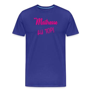 MAÎTRESSE. MERCI. MERCI MAÎTRESSE - T-shirt bio Premium Homme - bleu roi - Devant - Damien (186cm)