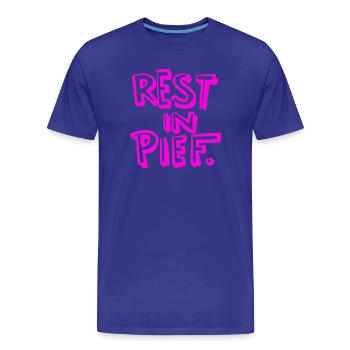 REST IN PIEF (R.I.P.) Pink - Männer Premium Bio T-Shirt - Königsblau - Vorne - Damien (186cm)