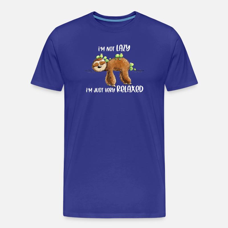 Faultier Spruch Very Relaxed - Männer Premium Bio T-Shirt - Königsblau