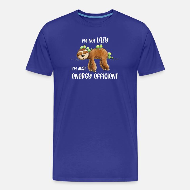 Faultier Spruch Lazy Energy Efficient - Männer Premium Bio T-Shirt - Königsblau