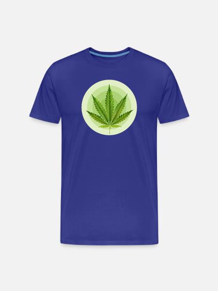Circular Grafic Cannabis Leaf - Men's Premium Organic T-Shirt - royal blue