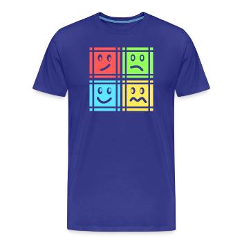 Motifs géométriques - T-shirt bio Premium Homme - bleu roi - Devant - Damien (186cm)