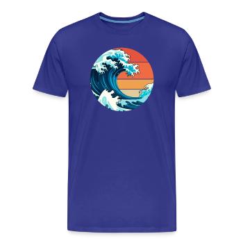 Vague Japon - T-shirt bio Premium Homme - bleu roi - Devant - Damien (186cm)