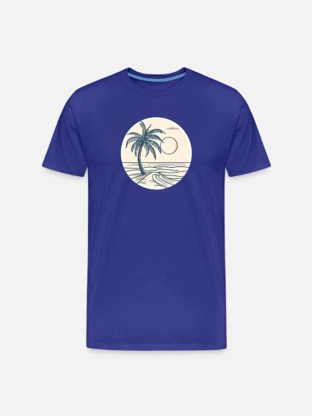 Palm Beach Sunset - Men's Premium Organic T-Shirt - royal blue
