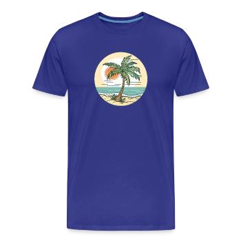 Palmeninsel Sonnenuntergang - Männer Premium Bio T-Shirt - Königsblau - Vorne - Damien (186cm)