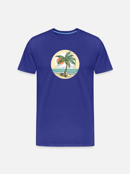 Sunset on the beach - Men's Premium Organic T-Shirt - royal blue