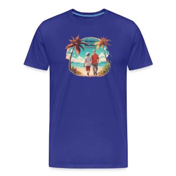 Nous sommes à la retraite - T-shirt bio Premium Homme - bleu roi - Devant - Damien (186cm)