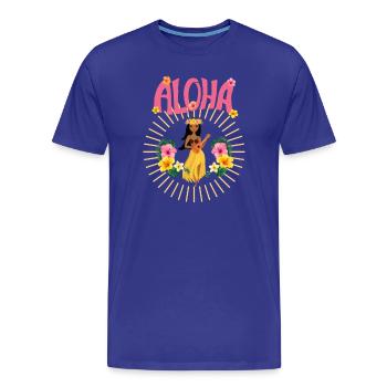 Aloha - Hawai - Pazifik - Urlaub - Blumenmädchen - Männer Premium Bio T-Shirt - Königsblau - Vorne - Damien (186cm)