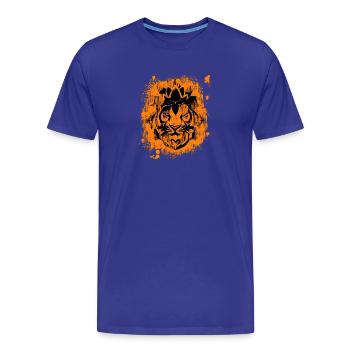 Lotus Tiger India Color - Men's Premium Organic T-Shirt - royal blue - Front - Damien (186cm)