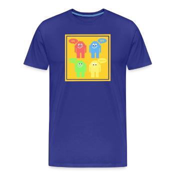 Drôles d’hommes - T-shirt bio Premium Homme - bleu roi - Devant - Damien (186cm)