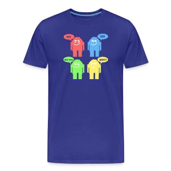 Drôles d’hommes - T-shirt bio Premium Homme - bleu roi - Devant - Damien (186cm)