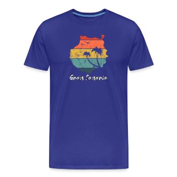 Gran Canaria Umriss Karte Kanaren retro vintage - Männer Premium Bio T-Shirt - Königsblau - Vorne - Damien (186cm)