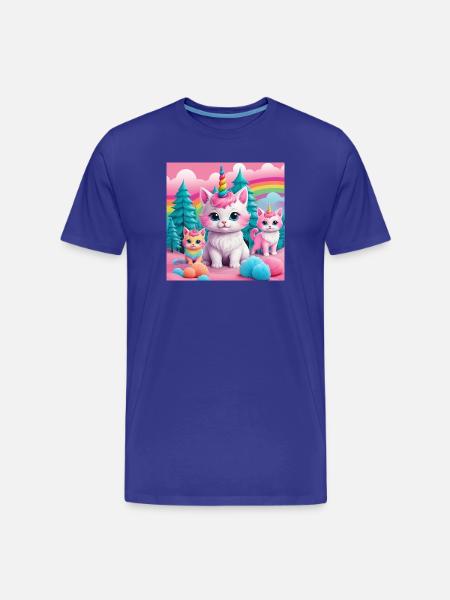 Unicorn Kittens - Men's Premium Organic T-Shirt - royal blue