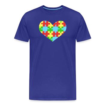 Puzzleteile Herz Autismus Bewusstsein - Männer Premium Bio T-Shirt - Königsblau - Vorne - Damien (186cm)