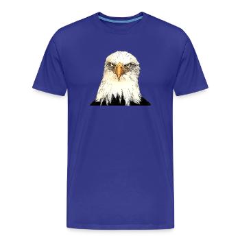 Adlerkopf Illustration mit intensivem Blick - Männer Premium Bio T-Shirt - Königsblau - Vorne - Damien (186cm)