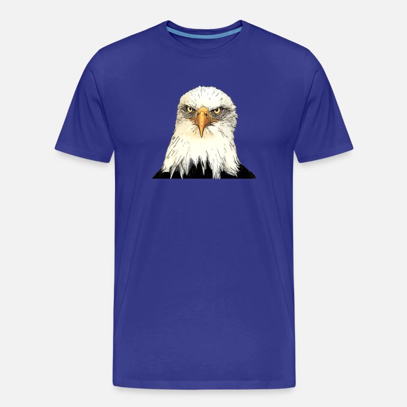 Adlerkopf Illustration mit intensivem Blick - Männer Premium Bio T-Shirt - Königsblau