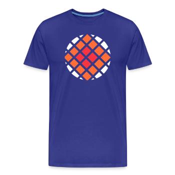 Coole quadratische Kunst mit Feuertönen - Männer Premium Bio T-Shirt - Königsblau - Vorne - Damien (186cm)