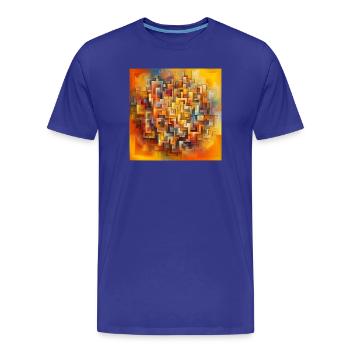 Carrés 2 - T-shirt bio Premium Homme - bleu roi - Devant - Damien (186cm)