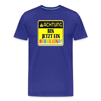 EINSCHULUNG SCHULKIND GRUNDSCHULE - Männer Premium Bio T-Shirt - Königsblau - Vorne - Damien (186cm)
