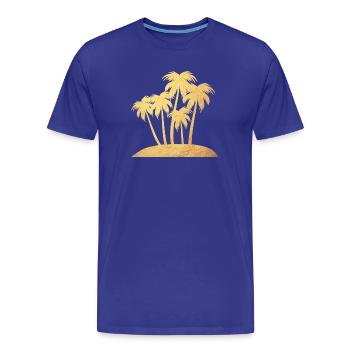 Palm Island Gold Vacation Luxe Mers du Sud Prêt pour les vacances - T-shirt bio Premium Homme - bleu roi - Devant - Damien (186cm)