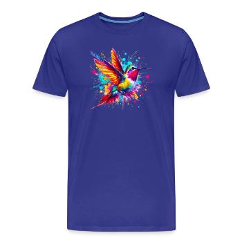 Hummingbird - Men's Premium Organic T-Shirt - royal blue - Front - Damien (186cm)