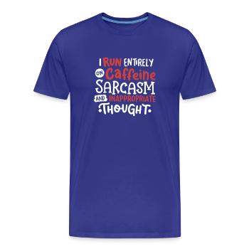 Sarkasmus Koffein sarkastisch - Männer Premium Bio T-Shirt - Königsblau - Vorne - Damien (186cm)