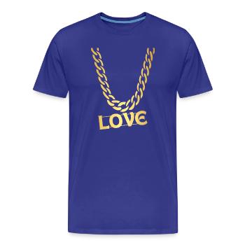 LOVE - Men's Premium Organic T-Shirt - royal blue - Front - Damien (186cm)
