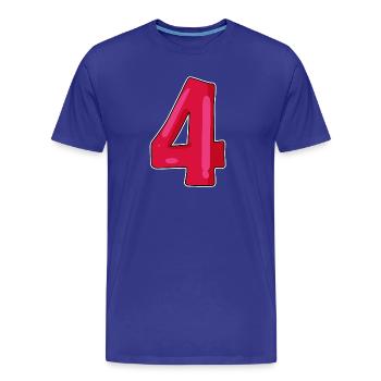 Numéro Numéro Quatre 4 - T-shirt bio Premium Homme - bleu roi - Devant - Damien (186cm)