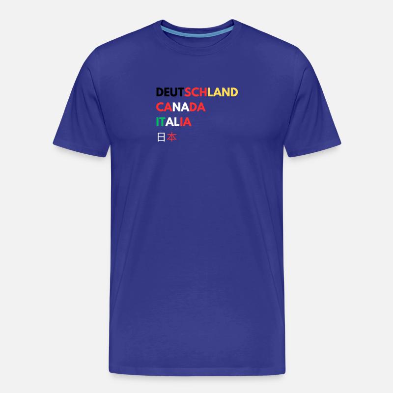 Länderfarben Schriftzug Collage - Männer Premium Bio T-Shirt - Königsblau