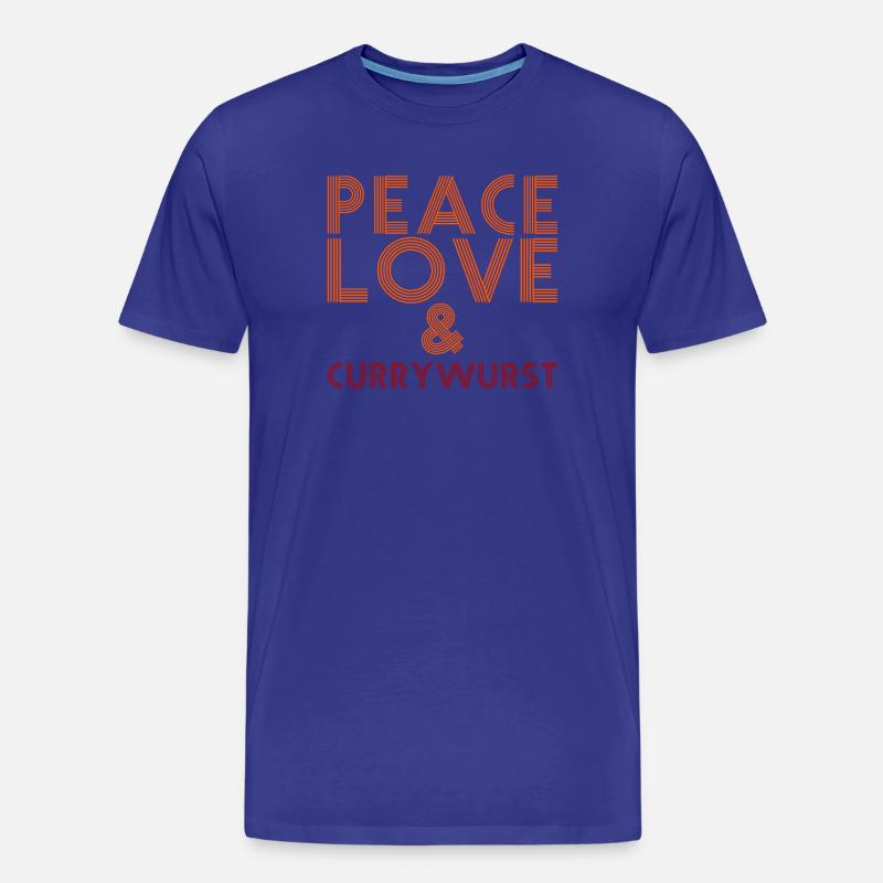 Peace, Love und Currywurst - Männer Premium Bio T-Shirt - Königsblau