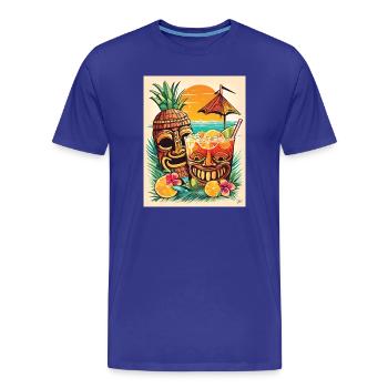 Tiki Cocktail - Men's Premium Organic T-Shirt - royal blue - Front - Damien (186cm)