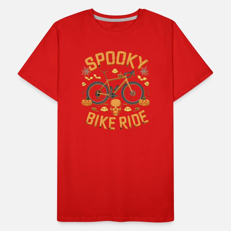 Conception effrayante de balade à vélo d’Halloween T-shirt bio Premium Homme