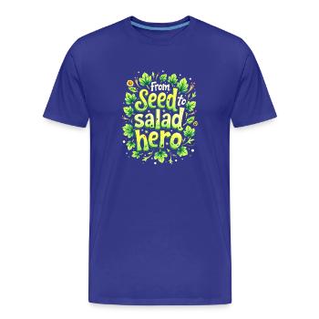 VOM SAMEN ZUM SALATHELDEN - Männer Premium Bio T-Shirt - Königsblau - Vorne - Damien (186cm)