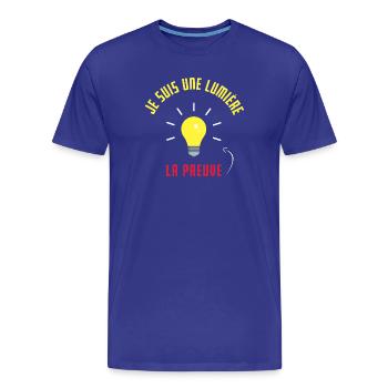 Je suis une lumière - T-shirt bio Premium Homme - bleu roi - Devant - Damien (186cm)