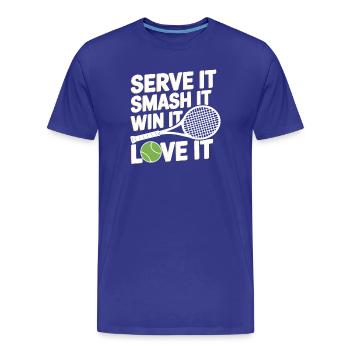 Tennis Power Serve Smash Victory - T-shirt bio Premium Homme - bleu roi - Devant - Damien (186cm)