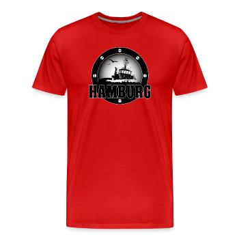 Schlepper im Hamburger Hafen - Männer Premium Bio T-Shirt - Rot - Vorne - Damien (186cm)