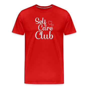 Self Care Club white - Men's Premium Organic T-Shirt - red - Front - Damien (186cm)