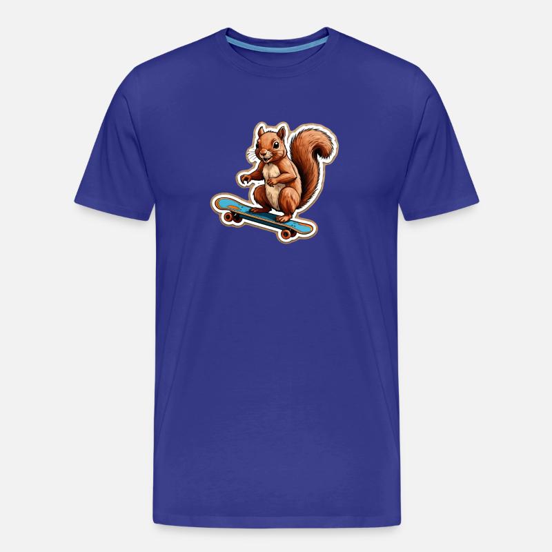 Eichhörnchen auf Skateboard - Männer Premium Bio T-Shirt - Königsblau